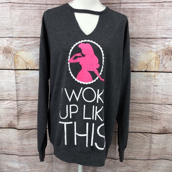 Disney Parks Sleeping Beauty I Woke Up Like This Long Sleeve Sweater Size M - Picture 1 of 10